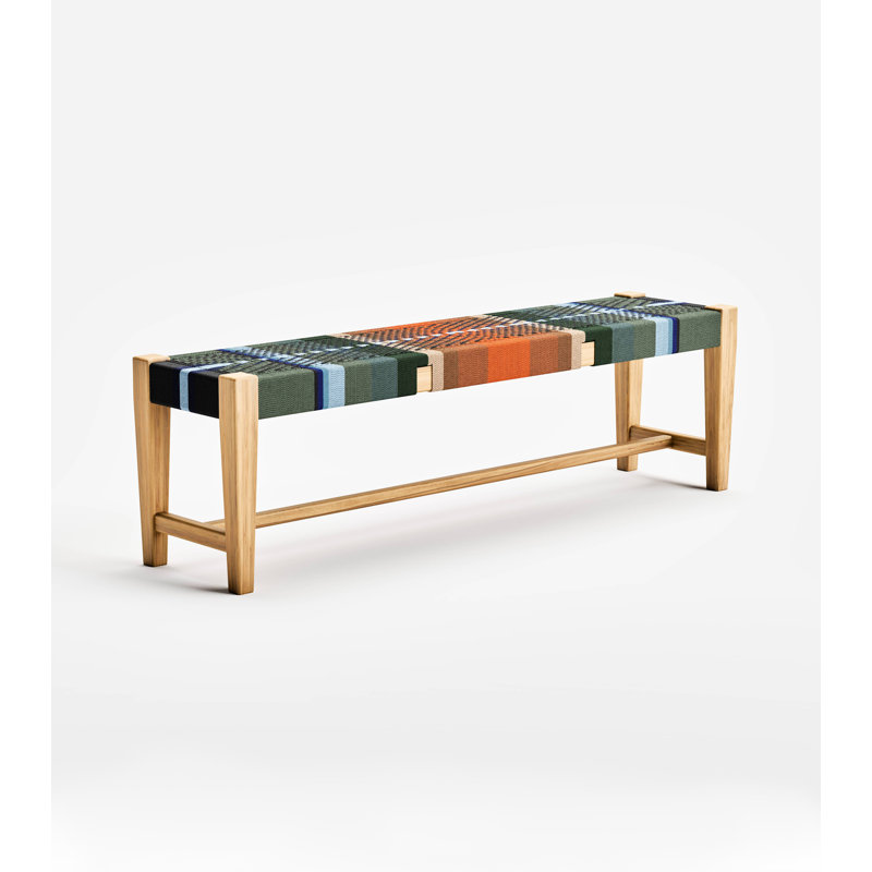 Masaya Upholstered Dining Bench, Clear Teak San Geronimo Manila