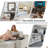 Loette 120.3" Configurable Sectional Sofa, USB Ports, Cup Holder, 360°Rotate Tabletop, Console Box & Armrests-1825867427