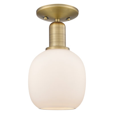 Arcadia - Belfast - 1 Light 6" Semi-Flush Mount - Oil Rubbed Bronze Finish - Matte White Shade