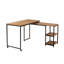 Bureau d'étude industriel avec structure en métal, pin atlantique et finition noire | 49,2 po x 31,1 po x 21,5 po | 100% panneau de particules enduit de mélamine, épaisseur: 0,7 pouce | Vaste espace de rangement avec de nombreuses tablettes pour le bureau à domicile