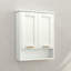 Pharmacie pour salle de bain à fixation en surface 23 po x 28 po avec portes et tablettes doubles - PVC résistant à l'humidité, blanc