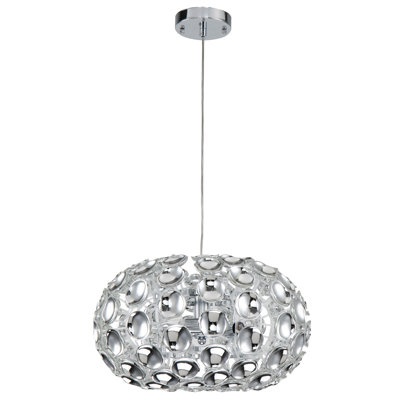 Montejano 5-Light Chrome Honeycomb Shade Drum Pendant