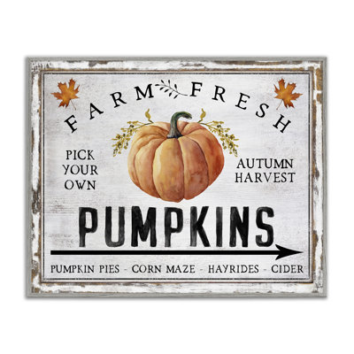 Farm Fresh Pumpkin Canvas Wall Art by Creatif Belle