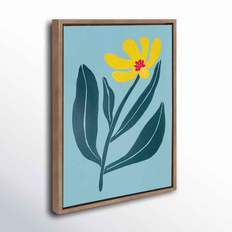 «Yellow Flower» par Emma Daisy, reproduction d'art sur toile encadrée, Or