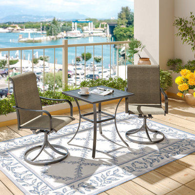 2 - Person Metal Patio Dining Set With Square Table
