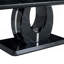 Table basse rectangulaire moderne minimaliste en panneau de fibres à densité moyenne noire avec motif d'autocollant