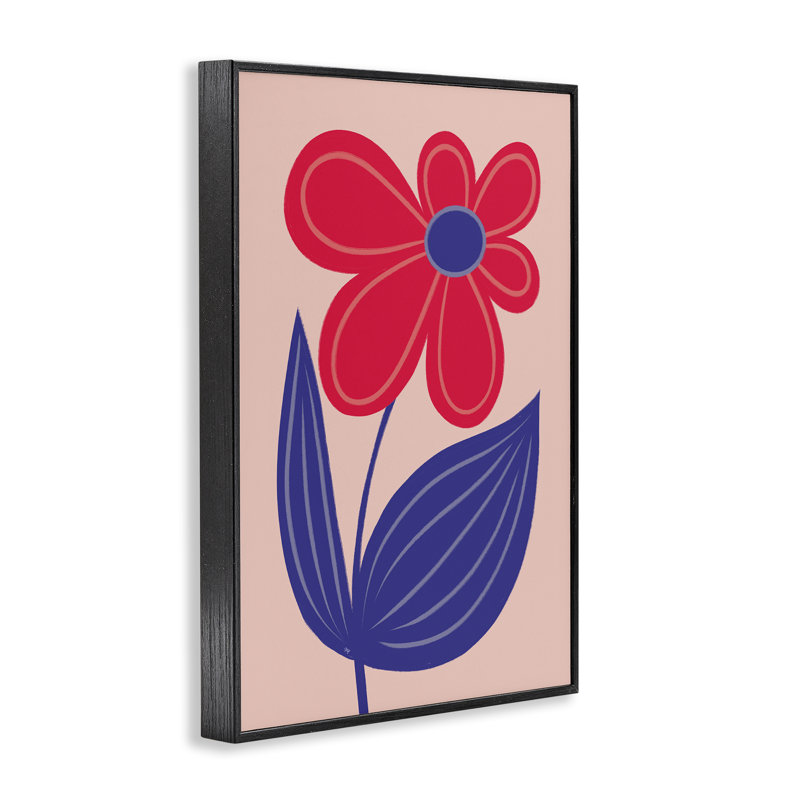 Estampe ludique rouge ludique encadrée, design par Martina Pavlova, H 18 po x l 12 po, Giclée encadrée noir minuit