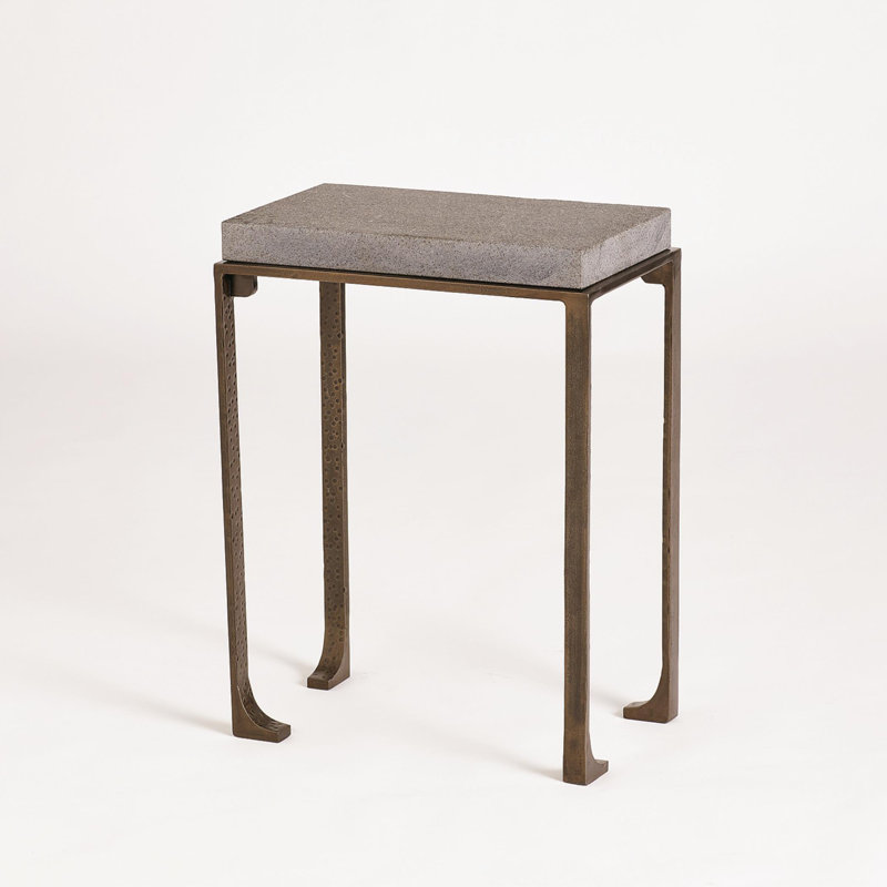 Marble End Table, 20.75" H x 15.5" W x 9.5" D