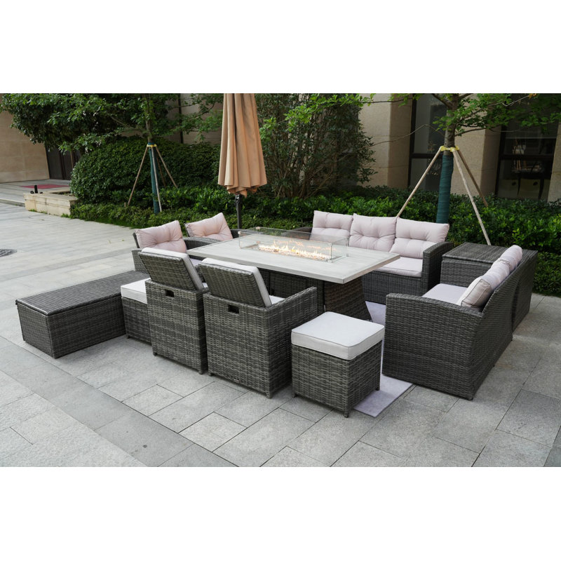 Stills 9 - Person Patio Conversation Set with Cushions