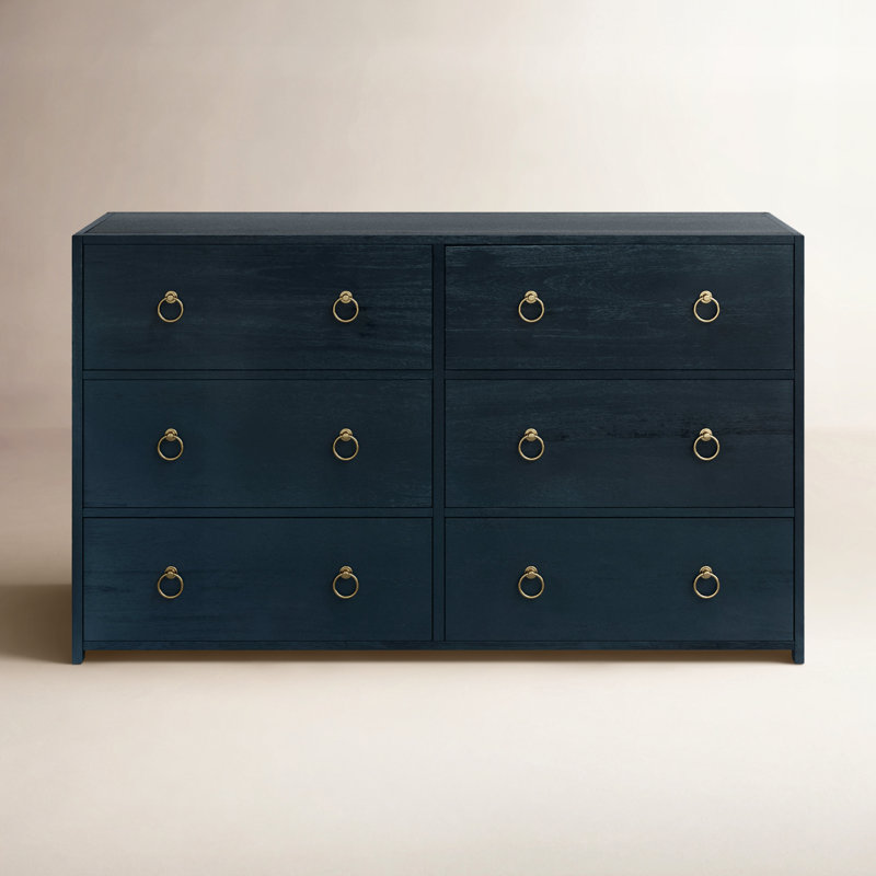 Elin 6 Drawer Dresser, Navy Blue