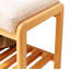 Banc à chaussures en bois massif, étagère de rangement en bois de hêtre avec coussin