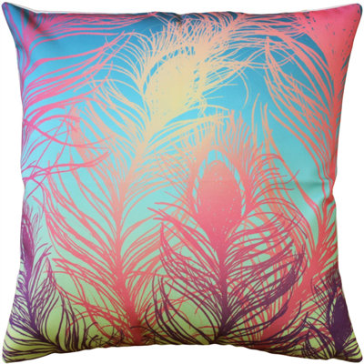 Peacock Peacock Feathers Pastel Throw Pillow