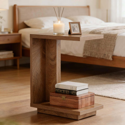 Table de chevet en forme de C, table d'appoint élégante