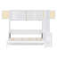 Lit escamotable double avec bureau et armoires en rotin, lit mural peu encombrant pour le bureau personnel, blanc chaud-131204986