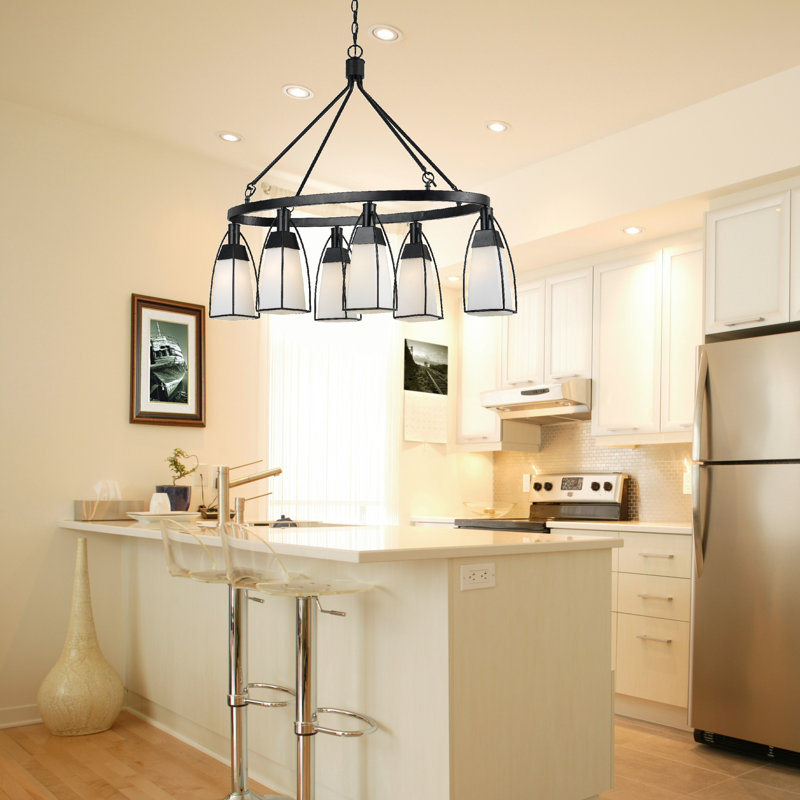 Keene 6 - Light Wagon Wheel Chandelier