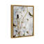Tige dorée florale, fleurs de coton blanc moderne - peinture sur toile-73061378-73061376