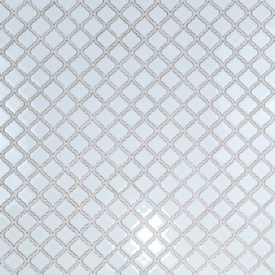 Carreau de mosaïque en porcelaine à motif mosaïque arabesque de 3 3/8 po x 12 3/8 po Hudson Tangier