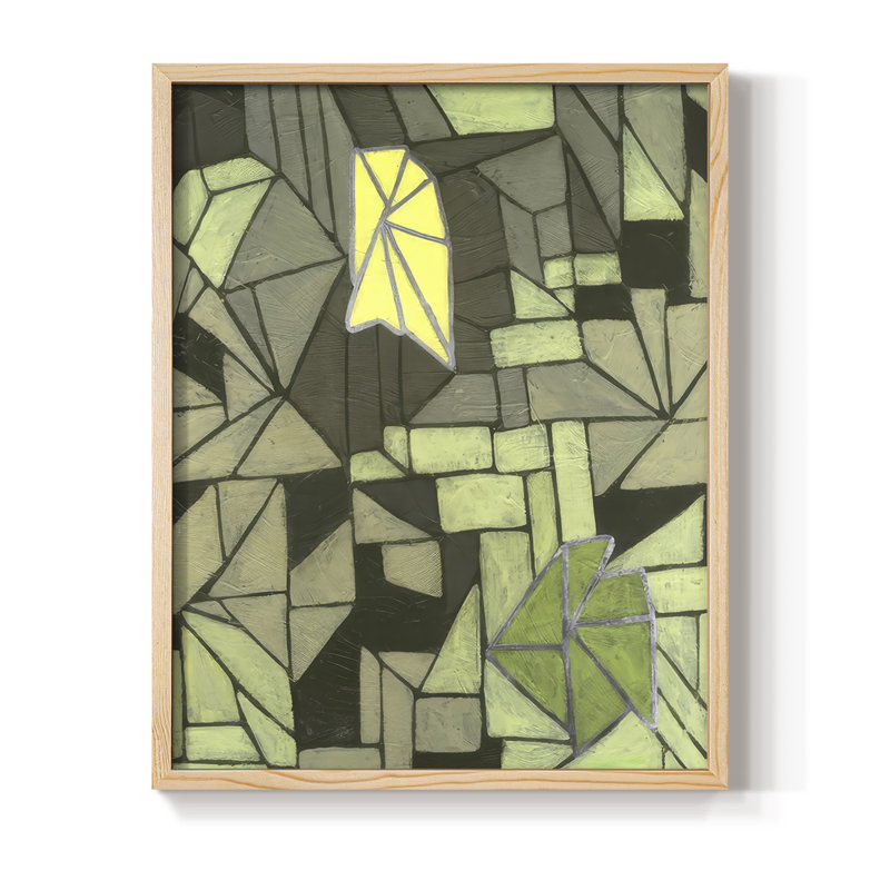 Cubic Prism II, reproduction encadrée - bois massif, Naturel, H 15 po x l 12 po