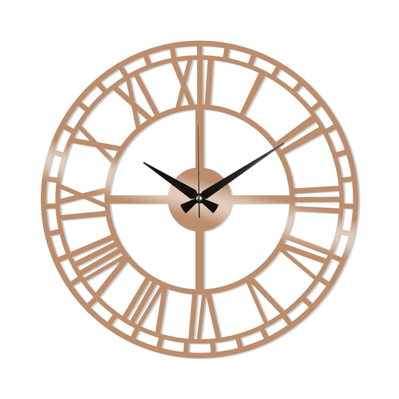 Stylish Decorative Metal Wall Clock, 18.9 x 18.9 inches | 100% Metal Construction, Thickness: 0.06 inches | Silent Mechanism, Easy Wall Mounting, Perfect for Home & Office Decor, Battery Operated (AA Not Included)