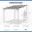 8 pi L 10 pi. D Pergola d'extérieur en métal avec abri de jardin pour terrasse et toit incliné