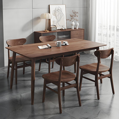 Rectangular    Ash    Wood    Dining    Set