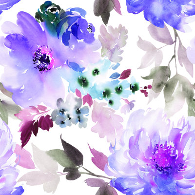 Watercolor Flowers - Wrapped Canvas Painting