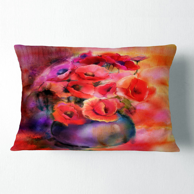 Coussin de jolies fleurs dans un coussin lombaire vase