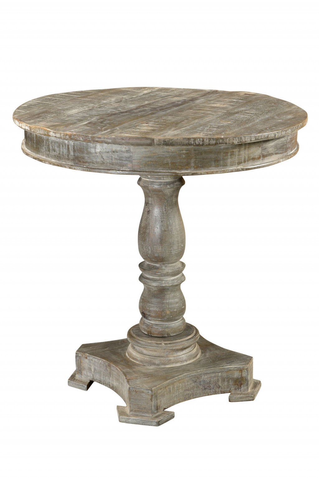 Orren Ellis 30" Gray Rounded Solid Wood Pedestal Base Dining Table ...