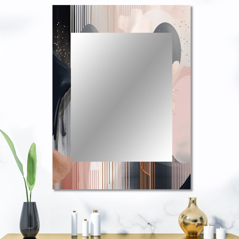 Whispers Of Marble II - miroir mural décoratif en marbre, miroir gris, impression d'art en métal, 40 po x 30 po