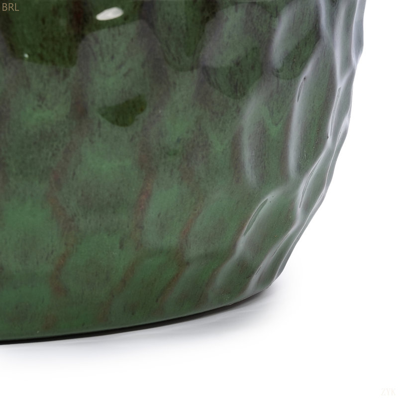 3 pots de fleurs en céramique, pot de fleurs moderne pour patio, jardin ou rebords de fenêtre, Vert antique