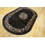 Tapis noir antique en laine Art Deco