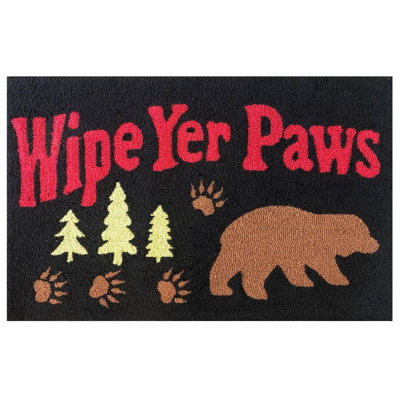 Wipe Yer Paws Black Size 24"X36"