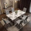 1 + 6 table en pierre agglomérée rétractable de 63 po à 94,48 po pour 6 personnes-2135852897