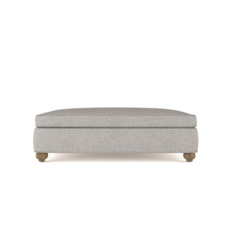 Leroy Ottoman, Plush Velvet Oyster, Weathered