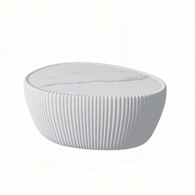 Eggs Shape Leather Coffee Table
