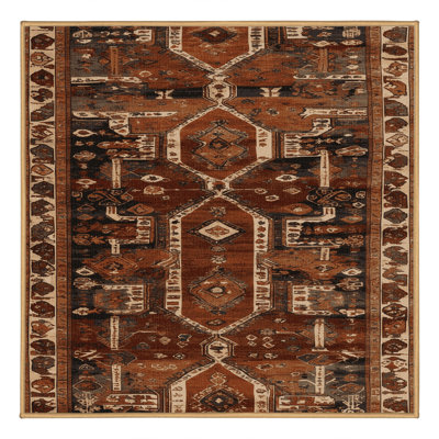 Machine Washable Turkish Brown Area Rug
