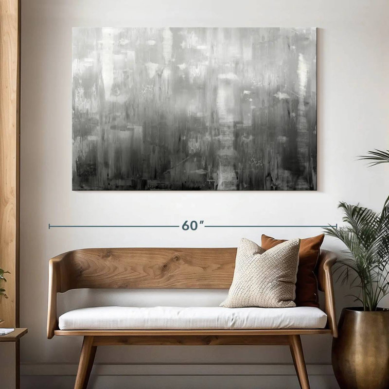 Avery Textural In Grey, 34" H x 51" W