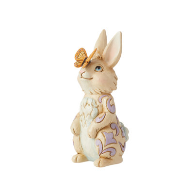 Jim Shore Heartwood Creek Mini Bunny with Butterfly Figurine 3.9in H