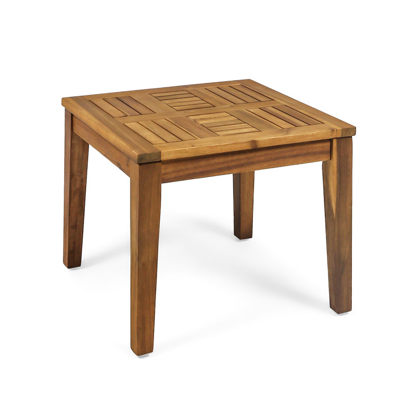 Wood Outdoor Table - Sleek & Functional, 20X20x16.18 Inches, Assembly Side Classic Look For Space, 20"X20"X16.18