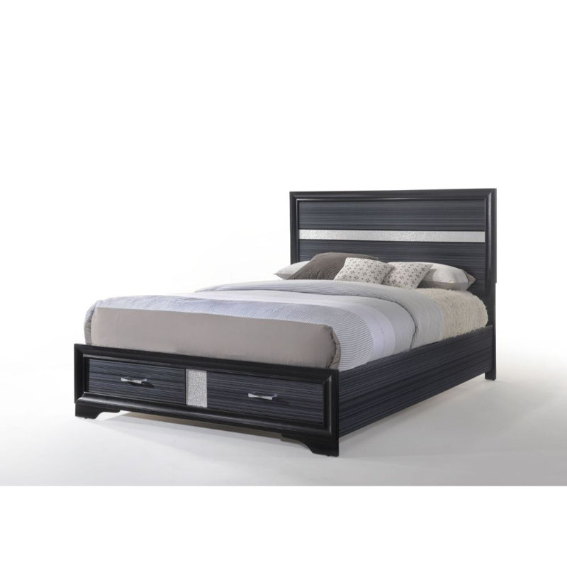 Low Profile Storage Platform Bed, King, Gray 1