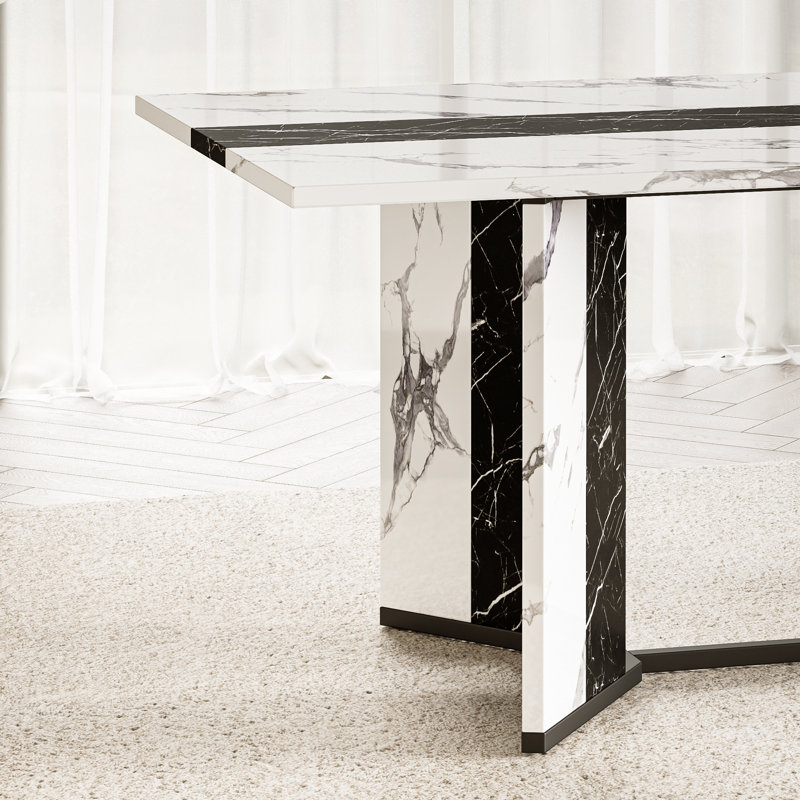 71 Inch White Wood Rectangular Dining Table