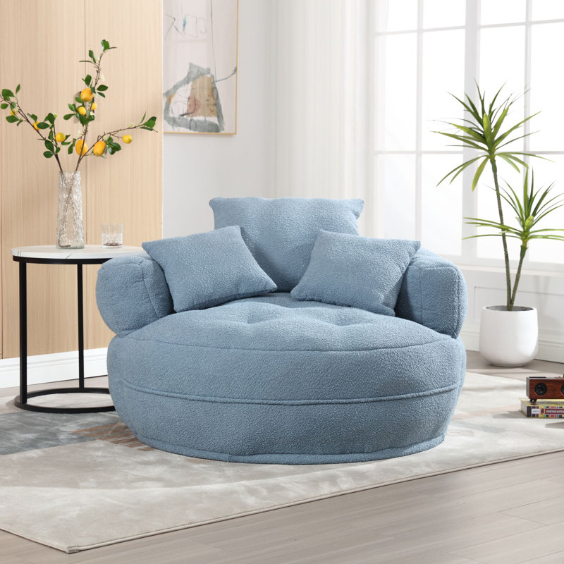 Canapé-lit simple Chenille, Bleu clair