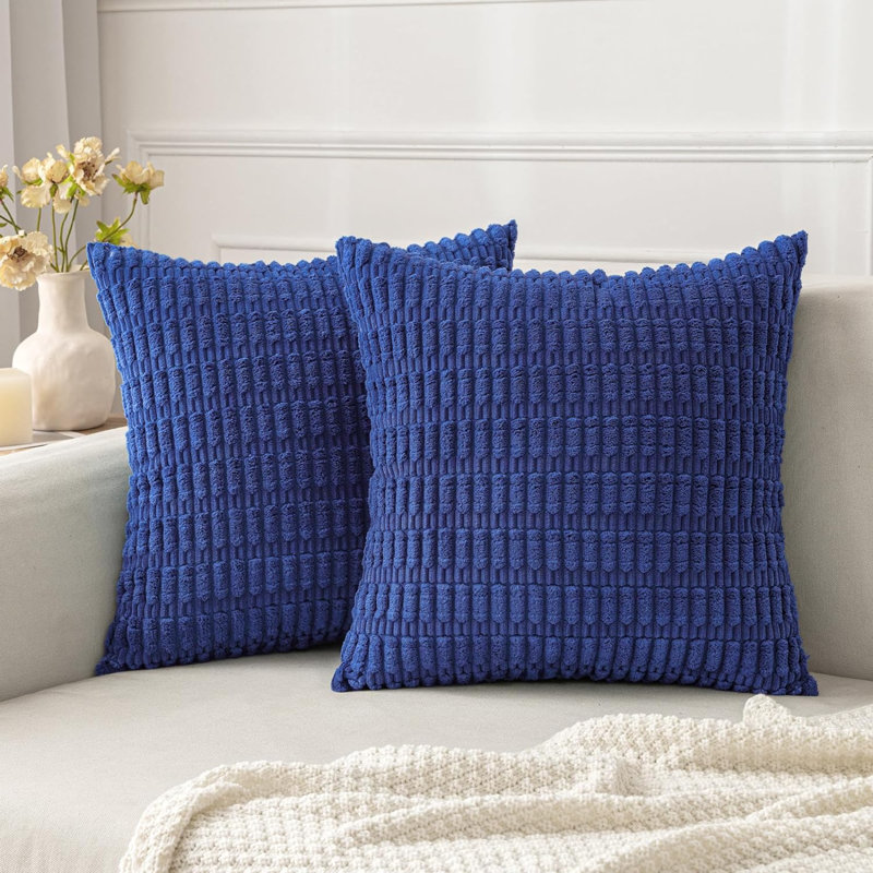 Polyester Twill Geometric Shapes Pillowcase, Royal Blue