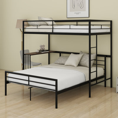 Russellville Twin over Full Steel L-Shaped Bunk Beds with Built-in-Desk by Mason & Marbles