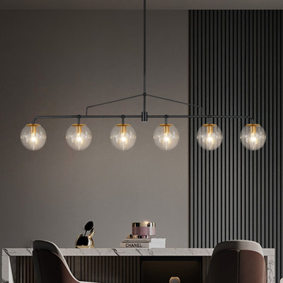 6 - Light Dimmablesu Sputnik Chandelier Bubble Glass Chandelier Modern Linear Chandelier