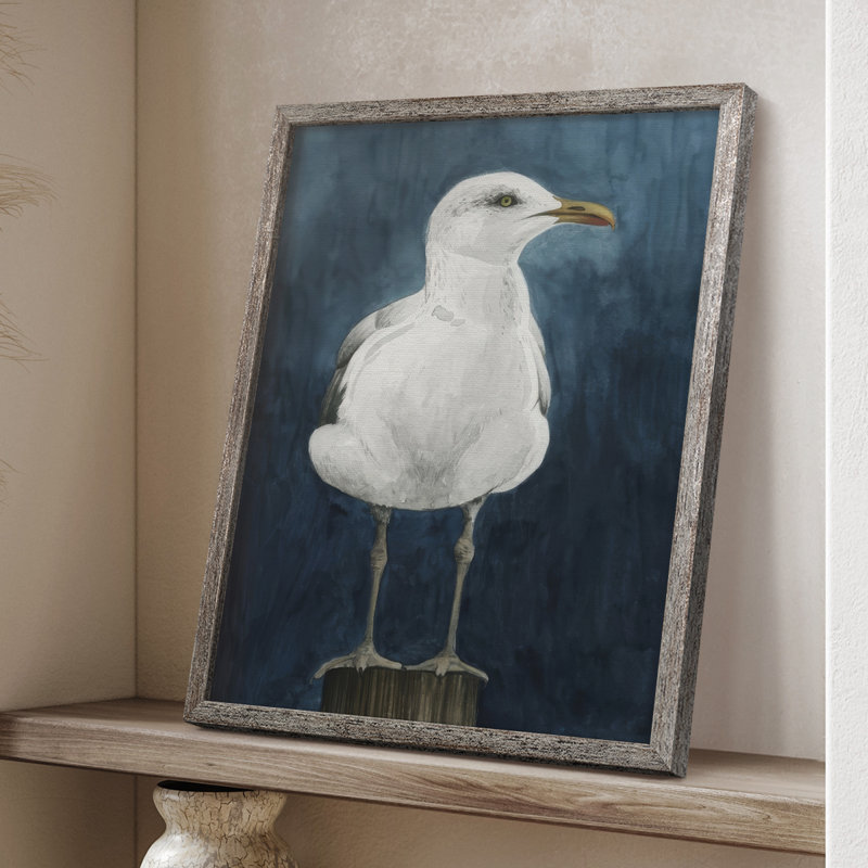 Night Gull I, reproduction encadrée - bois massif, H 15 po x l 12 po
