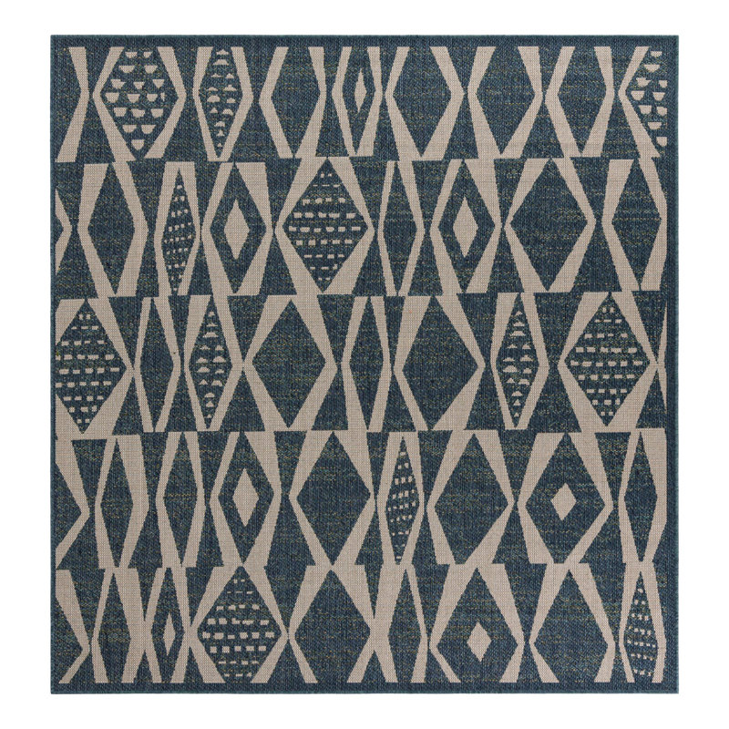 Geometric Indoor / Outdoor Rug, Square 7'10"