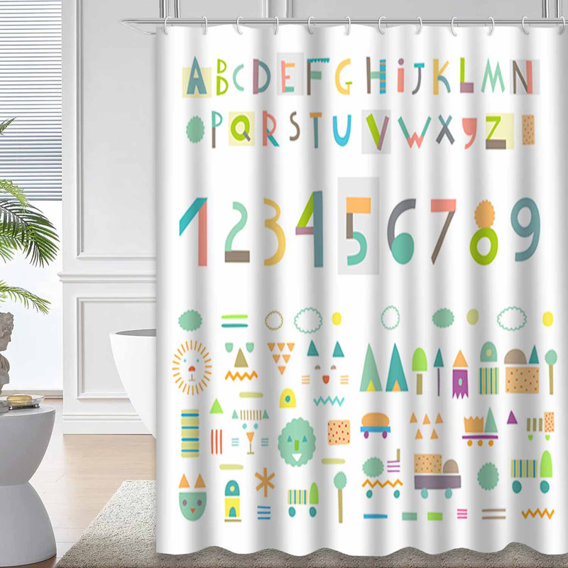 Mignon rideau de douche avec 12 crochets, L 72 po x l 84 po