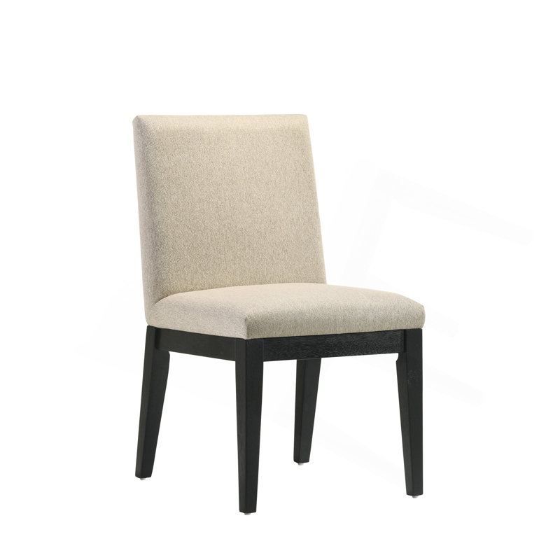 Ensemble de 2 chaises d'appoint en tissu beige et finition noire Froja