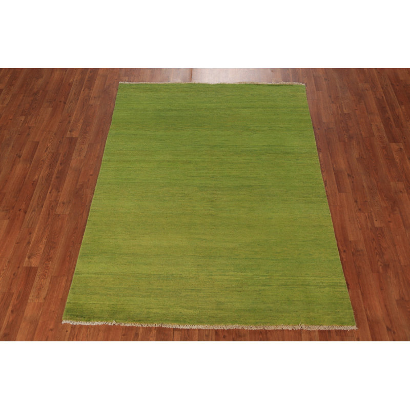 Tapis vert fait à la main vert Gabbeh 5 x 6